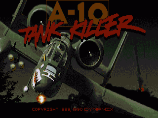 A-10 Tank Killer title screen for Amiga
